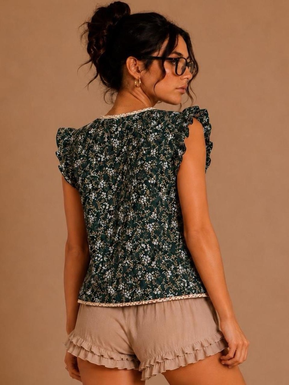 Anthropologie Dolan Floral quilted Vest in Forest Green - Picture 4 of 5